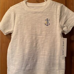 Janie and Jack White Tee with Anchor Design